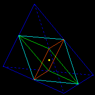 4-côté Cube-tétraèdres-w4-Bleu foncé 